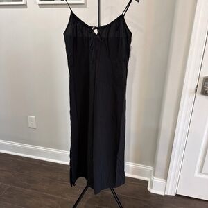 Old Navy Black Maxi Slip Dress with Tie Front